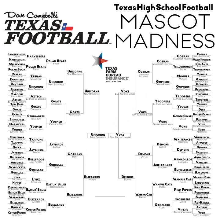 CHAMPIONSHIP Texas High School Football Mascot Madness presented by