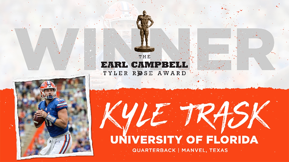 Former Manvel QB Kyle Trask wins Earl Campbell Award