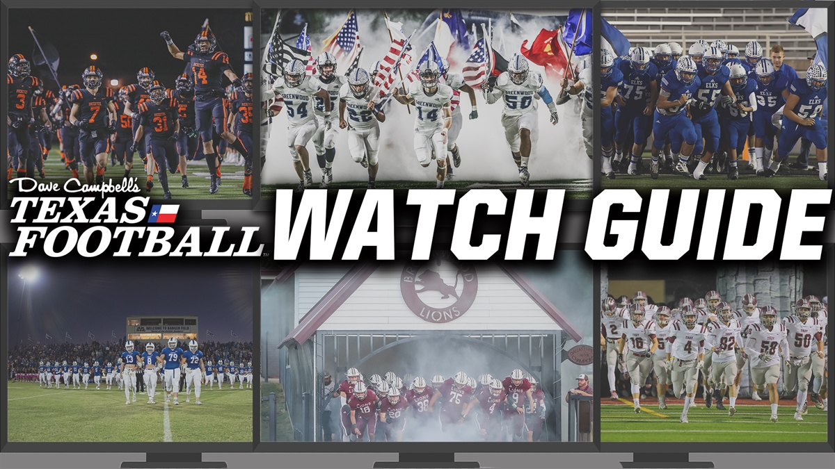 DCTF Texas High School Football Watch Guide list of online video streams for Area
