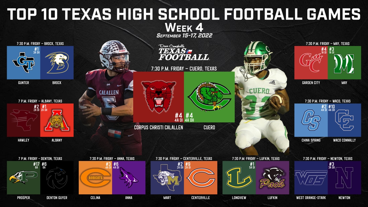 Top 10 TXHSFB Games Of The Week: Week 4