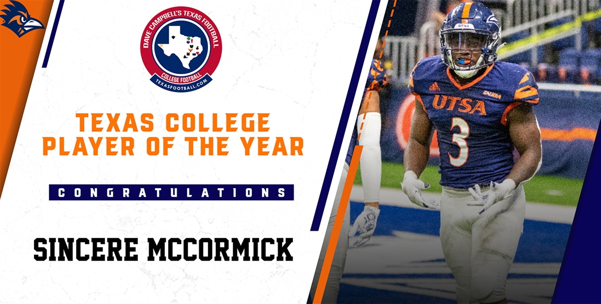 Texas College Player Of The Year: UTSA Running Back Sincere McCormick