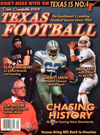 2002 Dave Campbell's Texas Football Magazine Kingsbury Red Raiders 